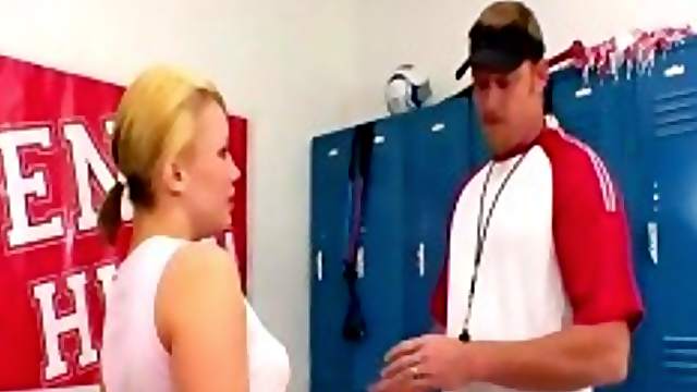 Horny blonde Maya Hills seduces her her coach